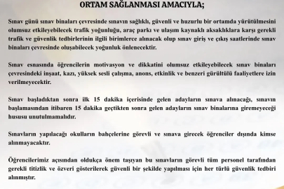 Tekirdağ Valiliği Duyurdu: Sınav saatlerinde gürültülü faaliyetlere yasak

