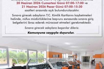 Nüfus müdürlükleri hafta sonu YKS adayları için açık olacak
