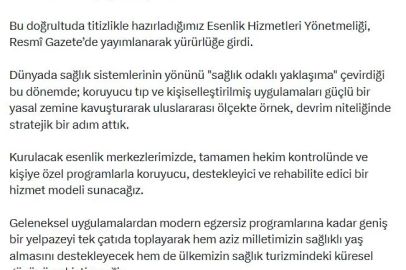 Bakan Memişoğlu'ndan 'esenlik merkezleri' açıklaması