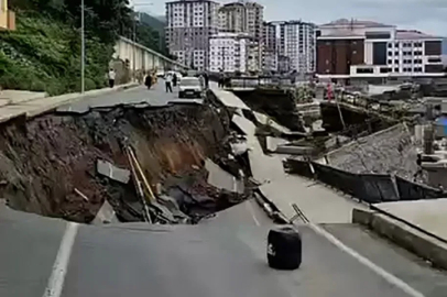 Rize’de yol çöktü, 2 bina tedbir amaçlı tahliye edildi
