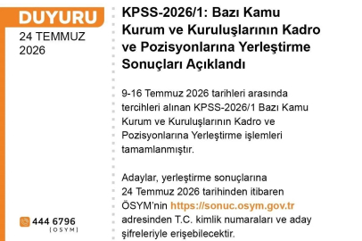 KPSS-2026/1 yerleştirme sonuçları açıklandı
