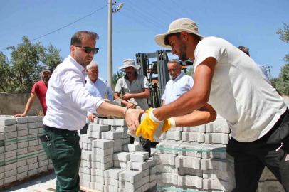 Tire’ye 20 bin metrekare kilit parke taşı desteği
