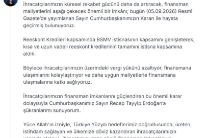 Reeskont kredilerinde BSMV istisnasının kapsamı genişletildi