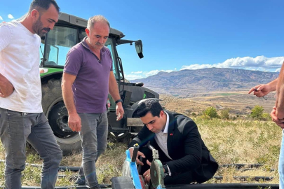 Kemah’ta Mermerli köyünün sulama suyu hattı çalışmaları incelendi