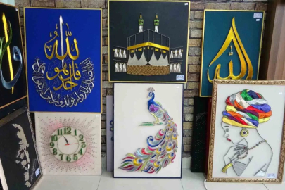 İnternette gördü, merak etti, kendi kendine öğrenip sanat eserleri yaptı

