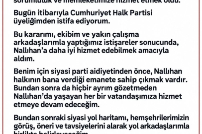 Nallıhan Belediye Başkanı Güngör, CHP’den istifa etti
