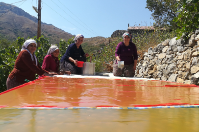 Kemaliye’de kadınlar pestili imece usulü hazırlıyor