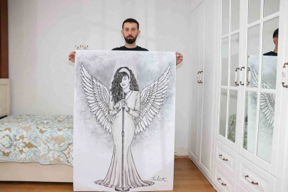 Kömür çuvalından seçtiği parçalarla Bergen’in portresini çizdi

