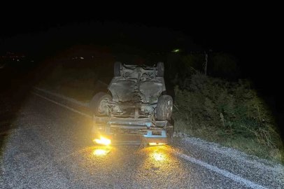 Takla atan otomobilden burnu bile kanamadan çıktı
