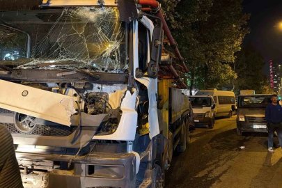 Avcılar’da el freni çekilmeyen beton pompası dehşet saçtı: 7 araç hasar aldı
