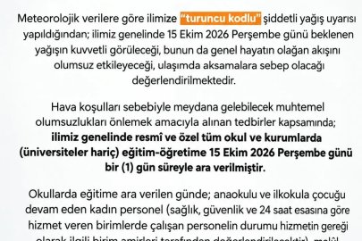 Sakarya’da okullar 1 gün tatil edildi

