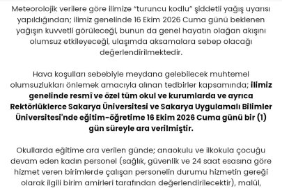 Sel eğitimi yine engelledi, Sakarya’da okullar bir gün daha tatil edildi
