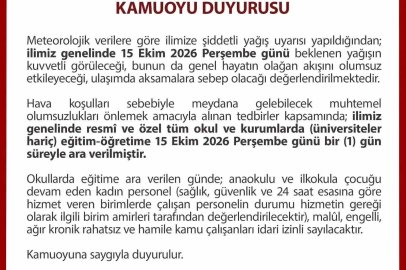 Düzce’de eğitime sağanak yağış engeli
