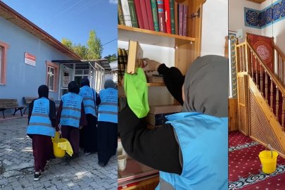 Erzincan’da öğrencilerden cami temizliğine destek