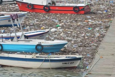 Zonguldak Limanı çöplüğe döndü: Derelerin taşıdığı atıklar deniz yüzeyini kapladı
