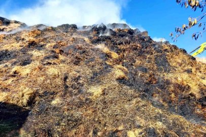 Isparta’da çıkan yangında bin 150 balya kül oldu
