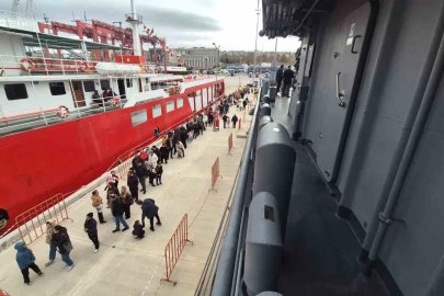 Tekirdağ’da TCG Işın gemisine ziyaretçi akını
